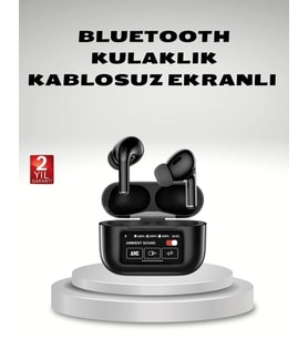 Aktif Gürültü Engelleme (ANC) Kablosuz Bluetooth Kulaklık – Dijital Ekranlı Dokunmatik ve Uzun Pil Ö