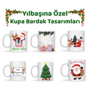 Yılbaşı Temalı Yeni Yıl Baskılı Kupa Bardak İsim ve Resimli Tasarım