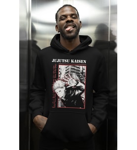 Tasarım Jujutsu Kaisen Baskılı Unisex Oversize Anime Karakter Hoodie