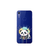 Honor 8A ile Uyumlu Splash Panda Tasarımlı Şeffaf Silikon Kılıf