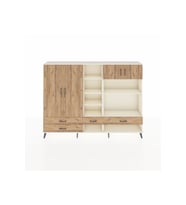 Arges Dolap 12 Raflı 4 Çekmeceli 4 Kapaklı 220x30x163 Aytaşı-Çam