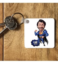 Kişiye Özel Süper Adam Karikatürlü Anahtarlık
