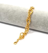 Samanyolu Bileklik 22 Ayar Altın Kaplama Lazerli Zincir Model BLK-495 (Gold)