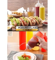 Sosluk Yağdanlık  3 LÜ Set Sarı-Kırmızı-Beyaz 950ml Ketçap Mayonez Sosis Sos Sıkma Saklama ptratik