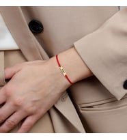 Alberaccessories, Kişiye Özel İsim, 925 Ayar Gümüş, Zarif Şans Bileklik,