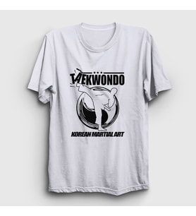 Presmono Unisex Beyaz Kick Taekwondo Ufc Mma Tekvando T-Shirt 497911tt (Beyaz)