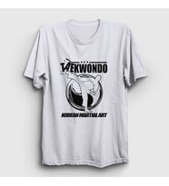 Presmono Unisex Beyaz Kick Taekwondo Ufc Mma Tekvando T-Shirt 497911tt (Beyaz)