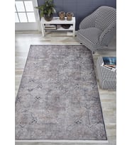 Dijital Kaymaz Yıkanabilir Gri Modern Salon Halısı Mutfak Halısı Koridor Halısı Yolluk HLN1608