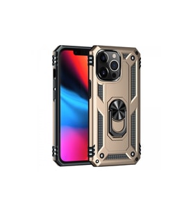 iPhone 14 Pro Kılıf Sofya Yüzüklü Silikon Kapak - Gold