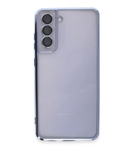 Newface Samsung Galaxy S21 FE Kılıf Razer Lensli Silikon - Açık Mavi