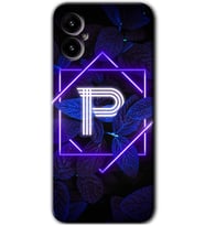 Omix X5 Kılıf HD Desen Baskılı Arka Kapak - Dark Neon Yaprak P Harfi