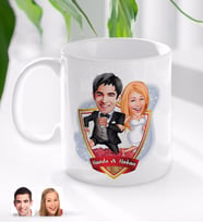 BK Gift Kişiye Özel İsimli Evleniyoruz Karikatürlü Beyaz Kupa Bardak-10