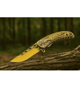Knivox Browning Gold Ejderha Desenli Kamp Çakısı