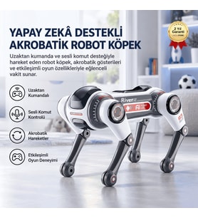 Uzaktan Kumandalı Yapay Zekâ Ses Kontrollü Akrobatik Robot Köpek Oyuncak