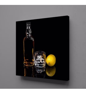 ŞİŞEDEKİ ALKOL KANVAS TABLO 80x80cm (Karışık)