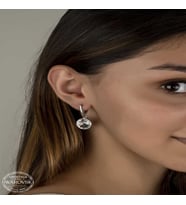 S-warovski Crystal Taşlı Gümüş Beyaz Sallantılı Kadın Küpe