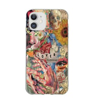 Iphone 11 Uyumlu Aesthetic Vintage Kolaj Desenli Şeffaf Telefon Kılıfı