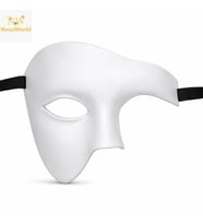 Beyaz Yarım Erkek Maske – Phantom Parti &amp; Balo Maskesi