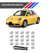 Otozet - VW Beetle Bijon Civata Kapağı Krom Renk 21 Parçalı Set 17mm