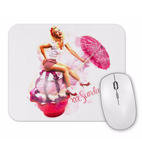 Ice Cream Umbrella Pinup Bow Mouse Pad.jpg