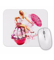 Ice Cream Umbrella Pinup Bow Mouse Pad.jpg