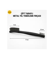 Çift Taraflı Metal Tel Temizleme Fırçası Siyah Pas Paslanmaz Çapak Kazıyıcı 17 cm