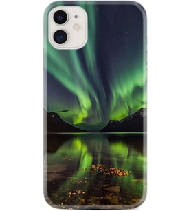 Apple iPhone 11 12 13 Mini Kılıf Desemli Silikon Kuzey Işıkları 1327