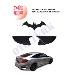 Honda Cıvıc FC5 Kasa Yarasa Batman Ayna Kapağı 2016 Ve Sonrası (Siyah)