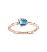0.55 Karat Laboratuvar Pırlanta London Blue Yüzük - HRD Sertifikalı