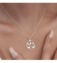 Kişiye Özel 925 Ayar Gümüş Terazi Sembol Kolye