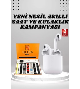 7 Kordonlu Akıllı Saat 2.Nesil Kulaklık Yüksek Ses Kaliteli Uzun Pil Ömrü