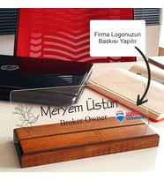 Logo Baskılı Kişiye Özel Modern Tasarım Çiçek Desenli Masa İsimliği