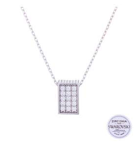 925 Ayar Gümüş Swarovski Taşlı Kolye