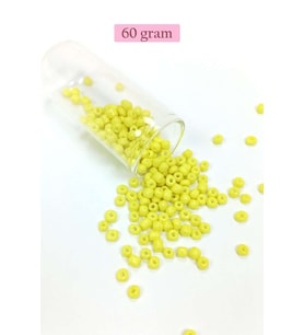 Dökme Cam Kum Boncuk Büyük Boy (6/0) 4 mm - 60 Gram - Sarı - BNC126