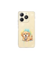 Realme C61 ile Uyumlu Splash Köpek Tasarımlı Şeffaf Silikon Kılıf
