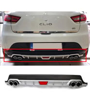 Renault Clio Mk4 Gri Difüzör Difizör Yuvarlak Egzoz Görünüm Kulaklı Tip 2012-2019