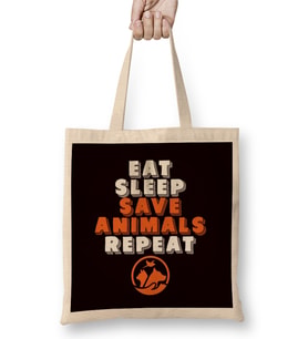Eat Sleep Save Animals Dog Pet Animal Care Veterinarian Pets Bez Çanta Uzun Saplı