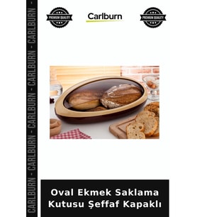 Özel Üretim Tezgah Üstü Mutfak Düzenleyici Dekoratif Şeffaf Kapaklı Oval Ekmek Saklama Kutusu