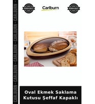 Özel Üretim Tezgah Üstü Mutfak Düzenleyici Dekoratif Şeffaf Kapaklı Oval Ekmek Saklama Kutusu
