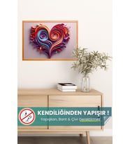 Renkli Kalp Poster Yapışkansız Statik Tutunan İnovaitf Akıllı Kağıt Poster