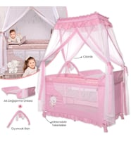 Lorelli Magic Sleep Park Yatak Beşik - Mellow Rose Ballerina Bear (Pembe)