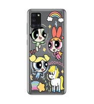 Samsung Galaxy A21S Uyumlu Powerpuff Girls Desenli Şeffaf Telefon Kılıfı