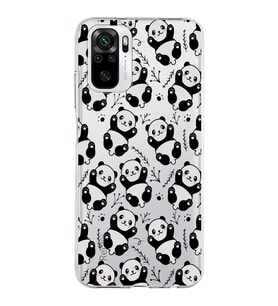 Xiaomi Redmi Note 10s Uyumlu Kapak Panda Tasarımlı Şeffaf Silikon Kılıf
