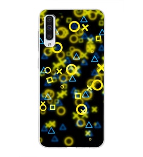 Samsung Galaxy A50s Uyumlu Kapak Semboller Tasarımlı Şeffaf Silikon Kılıf