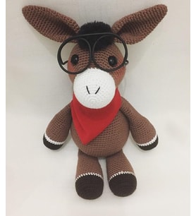 Fularlı Sevimli At Amigurumi Organik Oyuncak