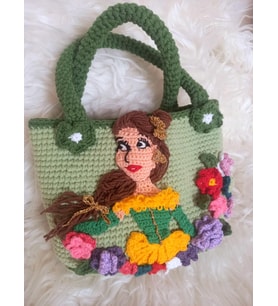 Prenses Çanta Amigurumi Organik Oyuncak