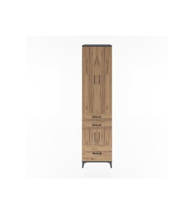 Hyperion Dolap 5 Raflı 3 Çekmeceli 4 Kapaklı 60x44x243 Antrasit-Çam