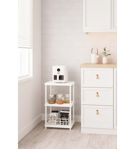 Beyaz 3 Katlı 33X40 Ekstra Geniş Düzenleyici Mutfak ve Banyo Rafı Sehpa