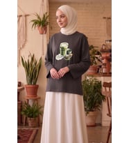 Baskılı Tunik 1739 - Antrasit