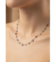 Çelik Silver Renkli Taşlı Serenay Kolye - 25-clkk154